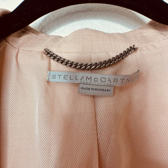 Stella McCartney Light Peach Front Button Viscose Linen Blazer Jacket 42 - Picture 12 of 14